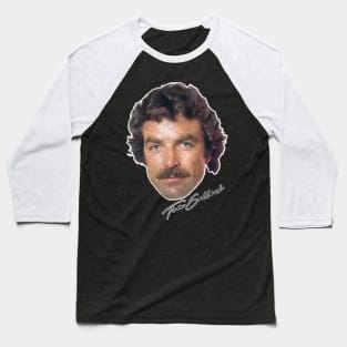 Tom Selleck - 80s Vintage Style Aesthetic Design Baseball T-Shirt